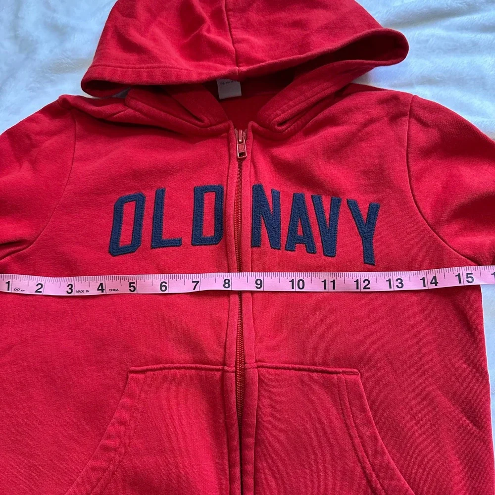 Old Navy Kids Red Zip Up Logo Hoodie Sweatshirt Size S 6-7‎